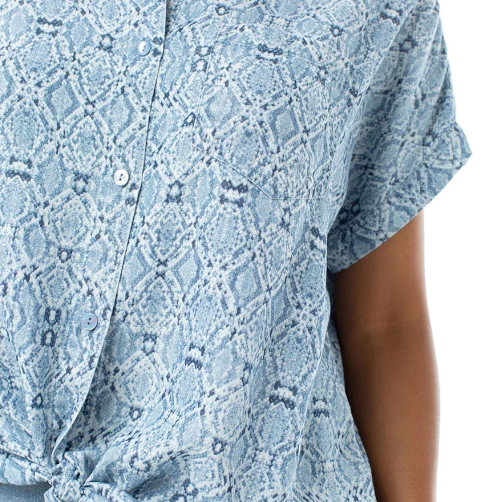 Liverpool Los Angeles Boxy Tie Front Shirt - Picture 3 of 6